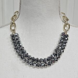NEW Chain Jewel Necklace Gold Silver Gray NWT A NEW DAY